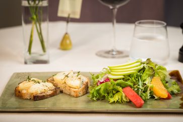 Baked goat cheese salad $8.50