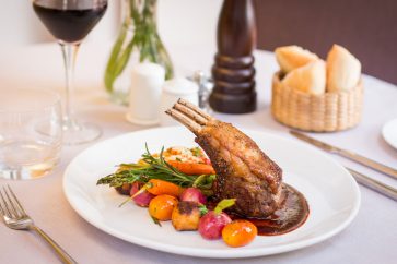 Roasted lamb rack rosemary juice $24