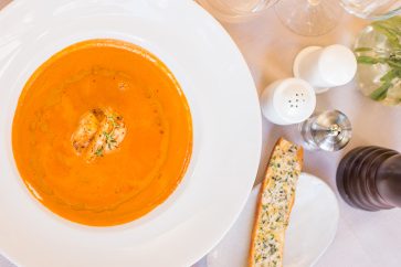 Shrimp and cognac soup $7.50