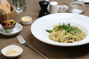 Vegetable and pesto pasta $8.50